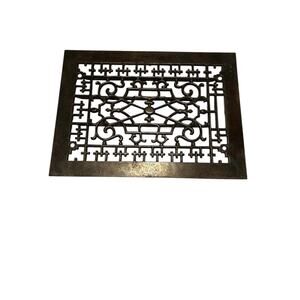 Wrought iron grate, detail, iron work, rectangle shape.